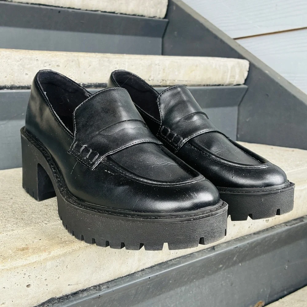 Universal Thread Women’s Maisy chunky Platform heel Black penny Loafers